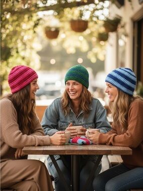 Colorful Scrap Beanies | Handmade Campus Collection Hats Set of 3 Hats